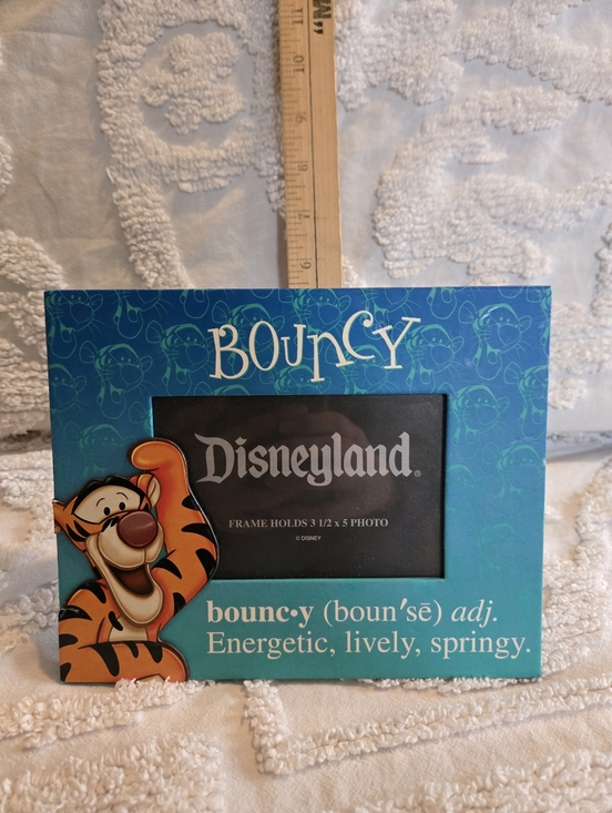 Disney Other - Disneyland Disney Teal & Blue Tigger Bouncy Picture Frame Holds 3 1/2 x 5 Photo